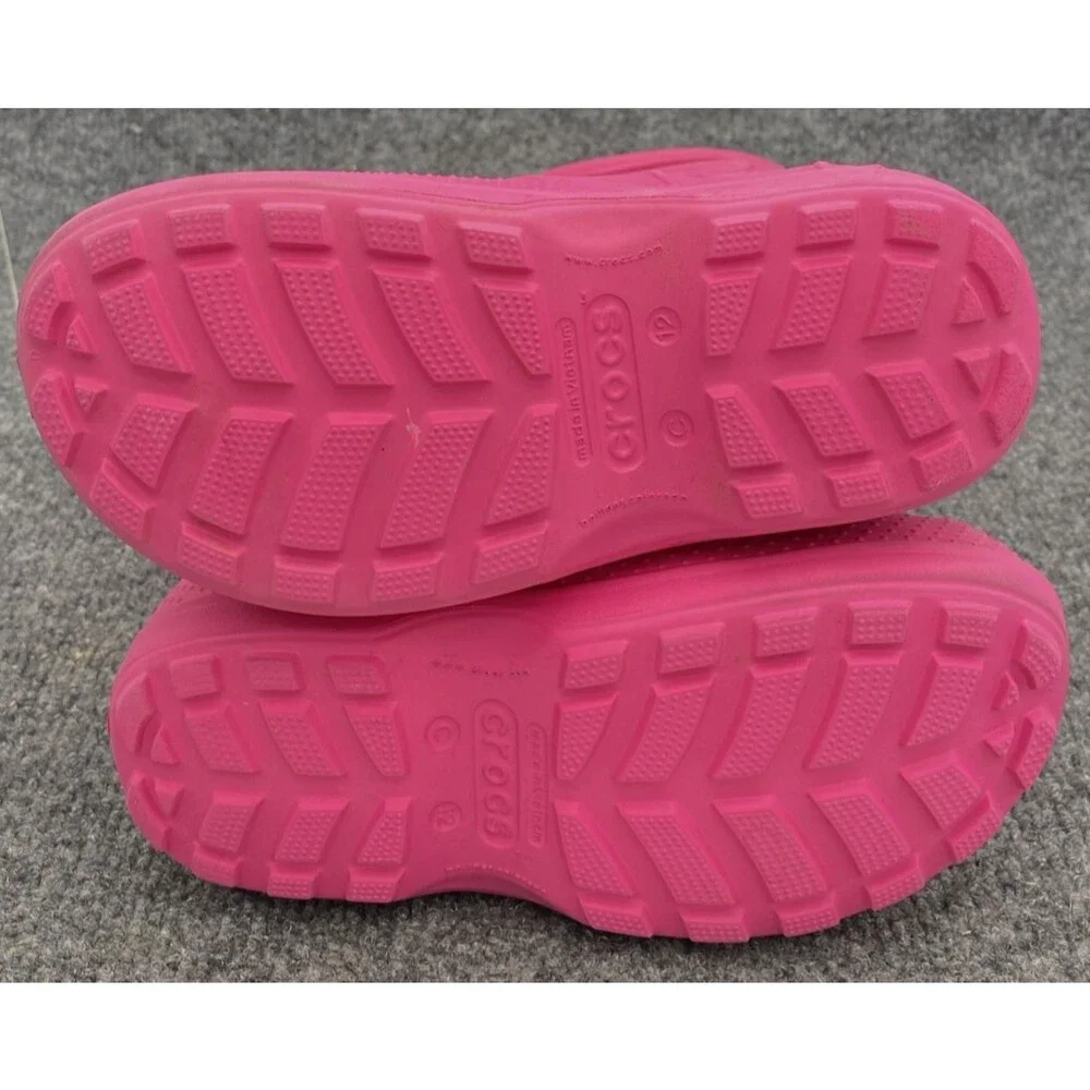 Crocs Kids Handle It Rain Boots Pink Slip On Waterproof Mud Shoes Size C 12